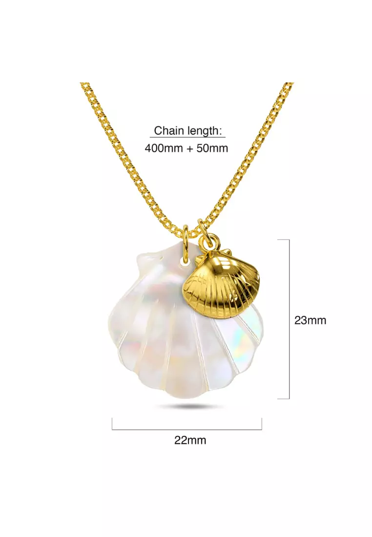 Dual Pearl & Gold Shell Necklace
