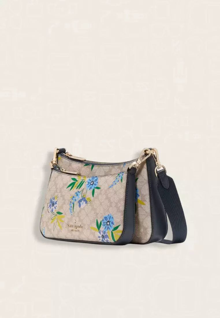 Kate Spade Duet Spade Flower Floral Crossbody Blazer Blue Multi
