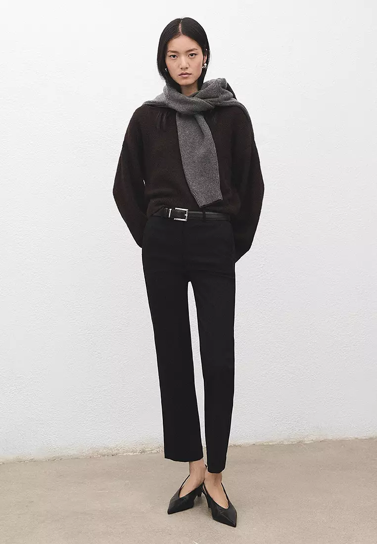 Straight-Cut Crop Trousers