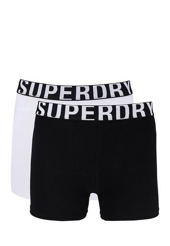 SUPERDRY black and white Boxers Dual Logo Double-Packs - Original & Vintage 688EAUSD7A2CF9GS_1