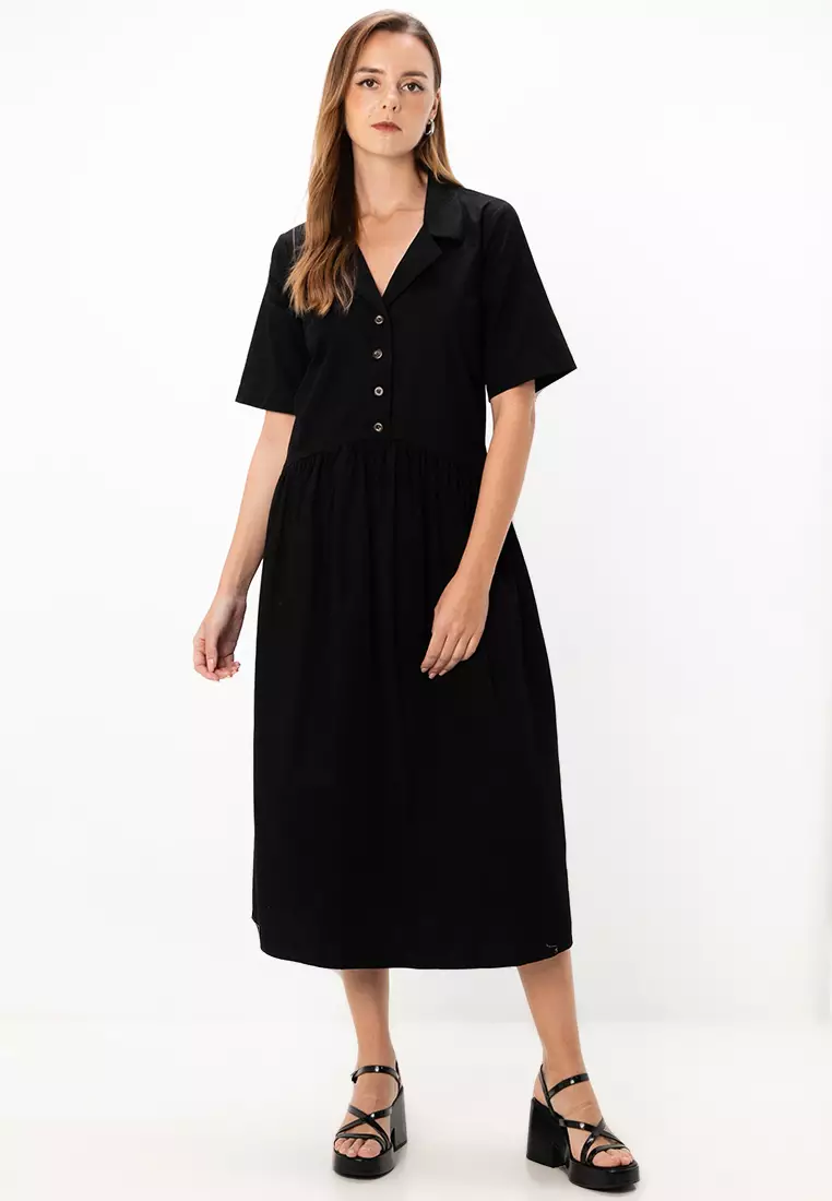 Buy ASOS Design Twill Collared Button Midi Smock Dress 2024 Online ...