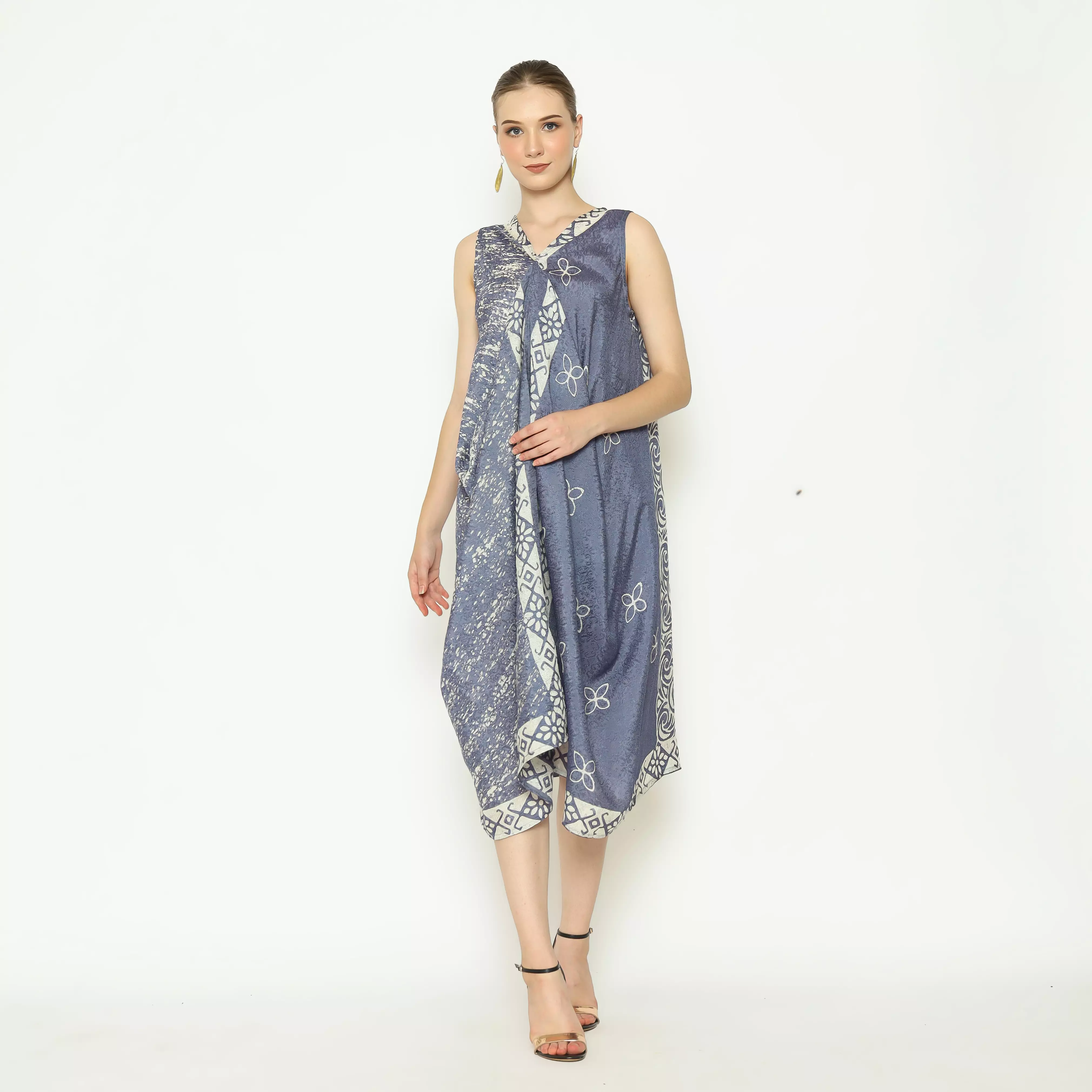 Rinjanie Batik - Dress Kait 4 - Dress Batik Modern - Dress Awan Bersahaja - Outfit Natal