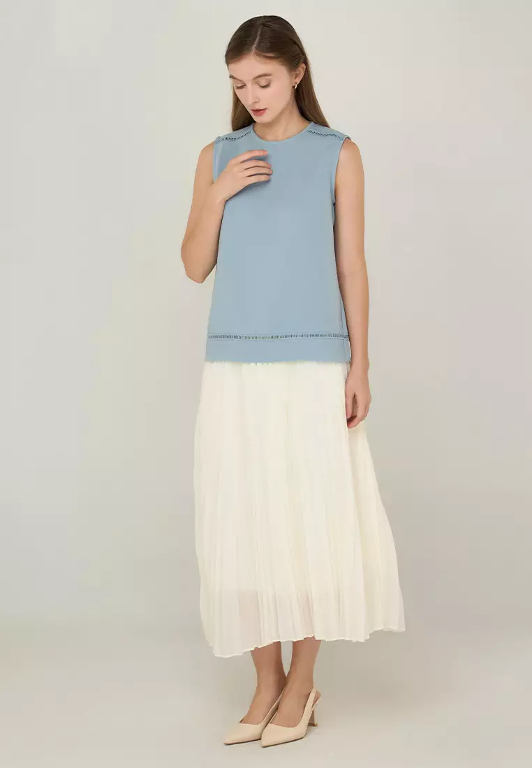 Ruella Sleeveless Top with Lace Trimming