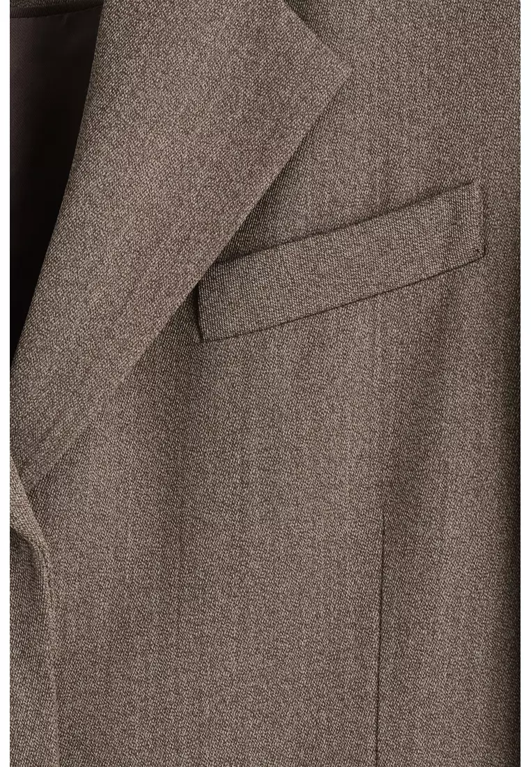 SINGLE-BREASTED WOOL-BLEND LONG COAT