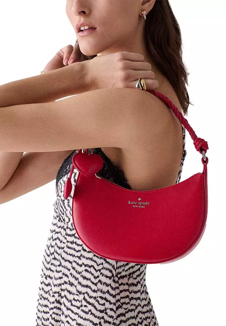 Nova Braided Strap Shoulder Bag Cherry Rouge KN610