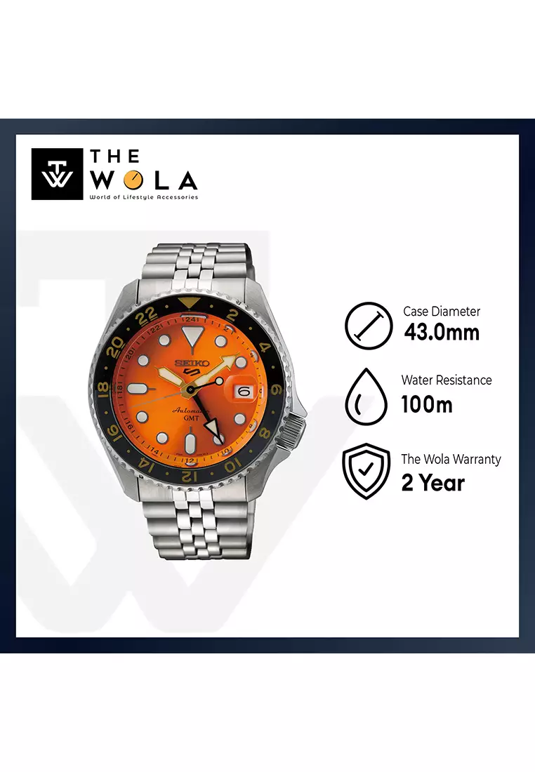 GMT SSK005K1 Automatic Men's Watch | Brown Dial with Silver Stainless Steel Band