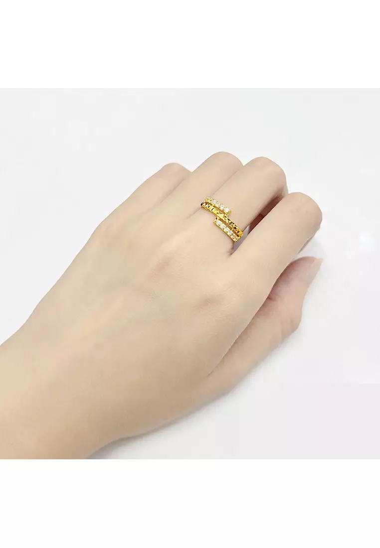 Buy MJ Jewellery 375/9K Gold Zirconia Ring C99 Online | ZALORA Malaysia