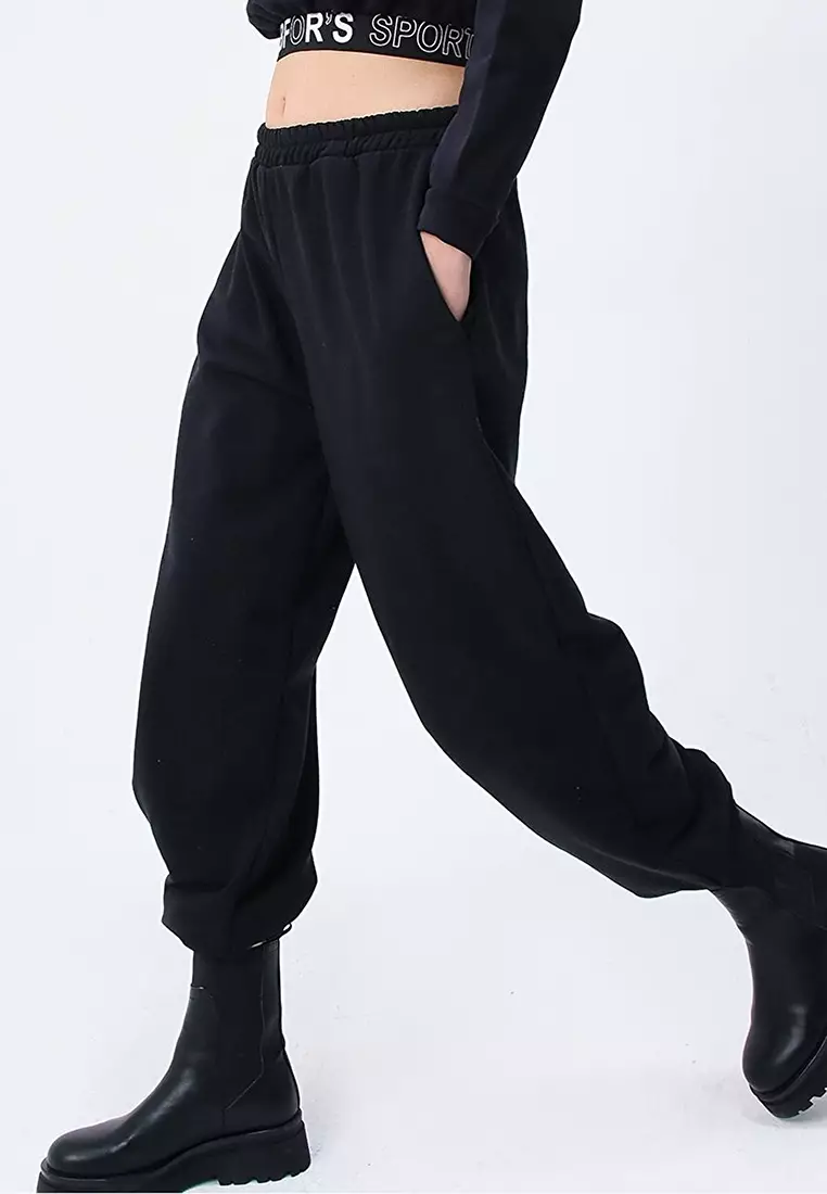 Black baggy joggers online womens