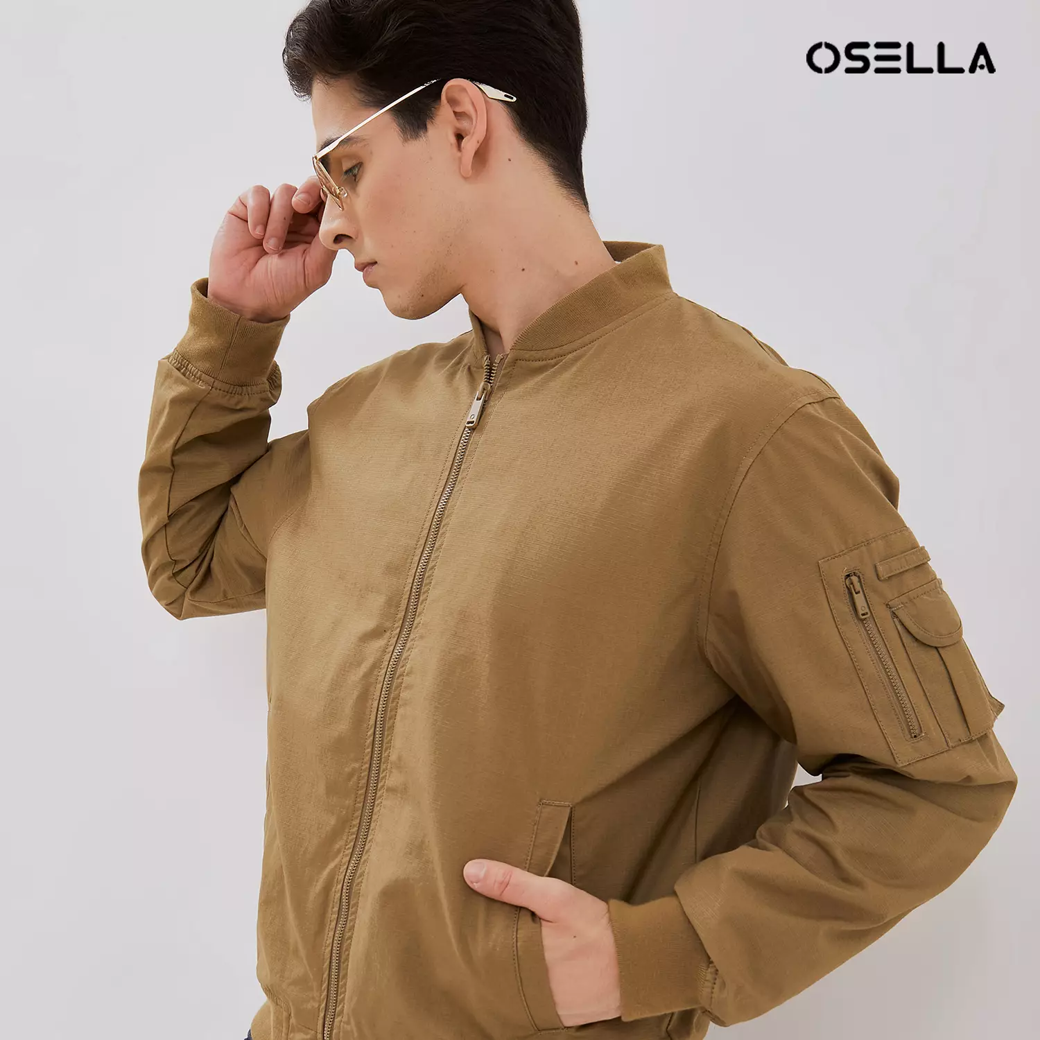 [NEW] Osella Bomber Ripstop Jacket With Woven Living 2061500299 | Jaket Bomber Laki Laki