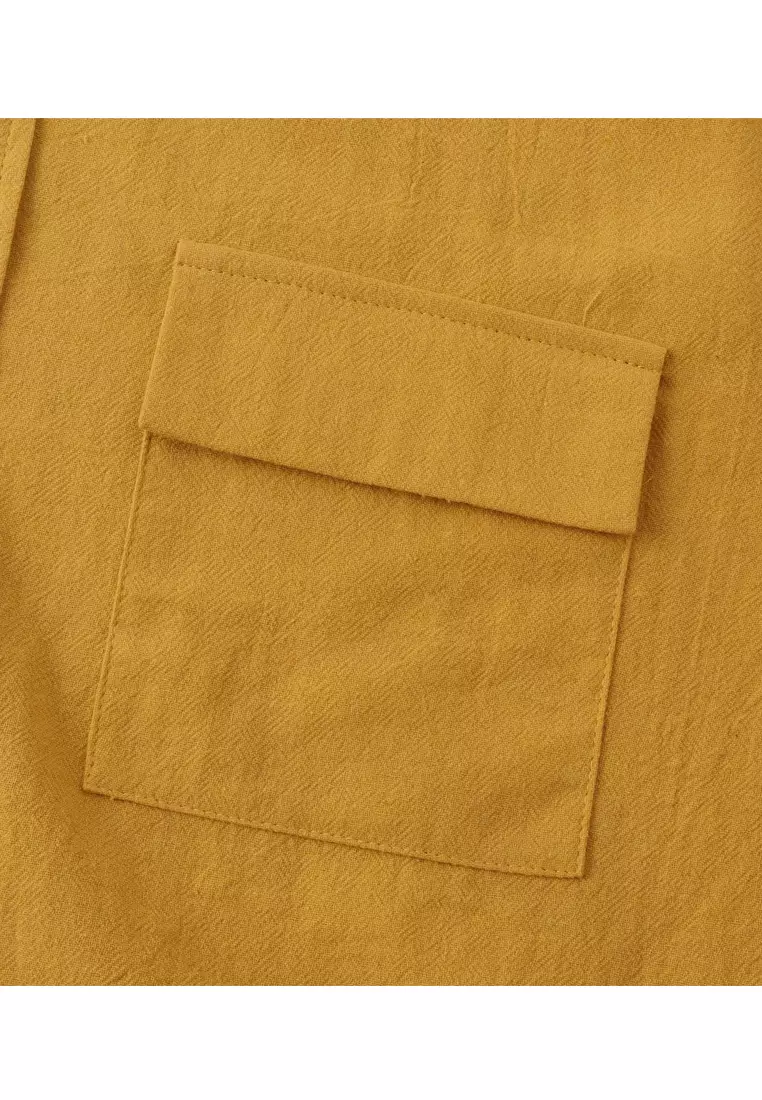 Loose Square-neck Linen Shirt YL-SKD01