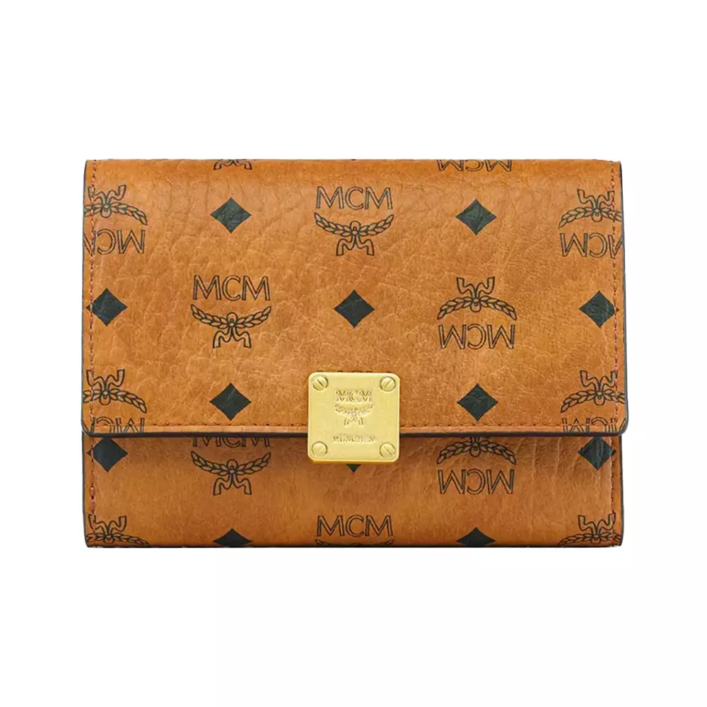 Jual MCM Small Aren Trifold Wallet Visetos Cognac Original 2025