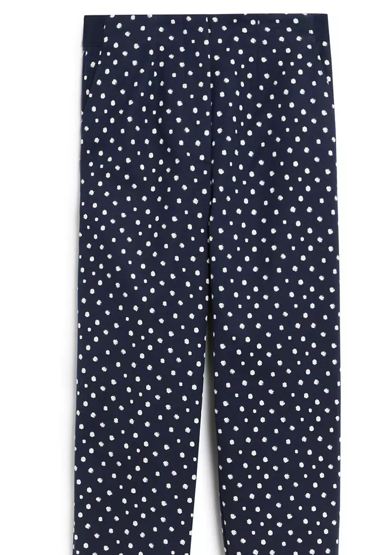 Cotton Rich Polka Dot Slim Fit Trousers