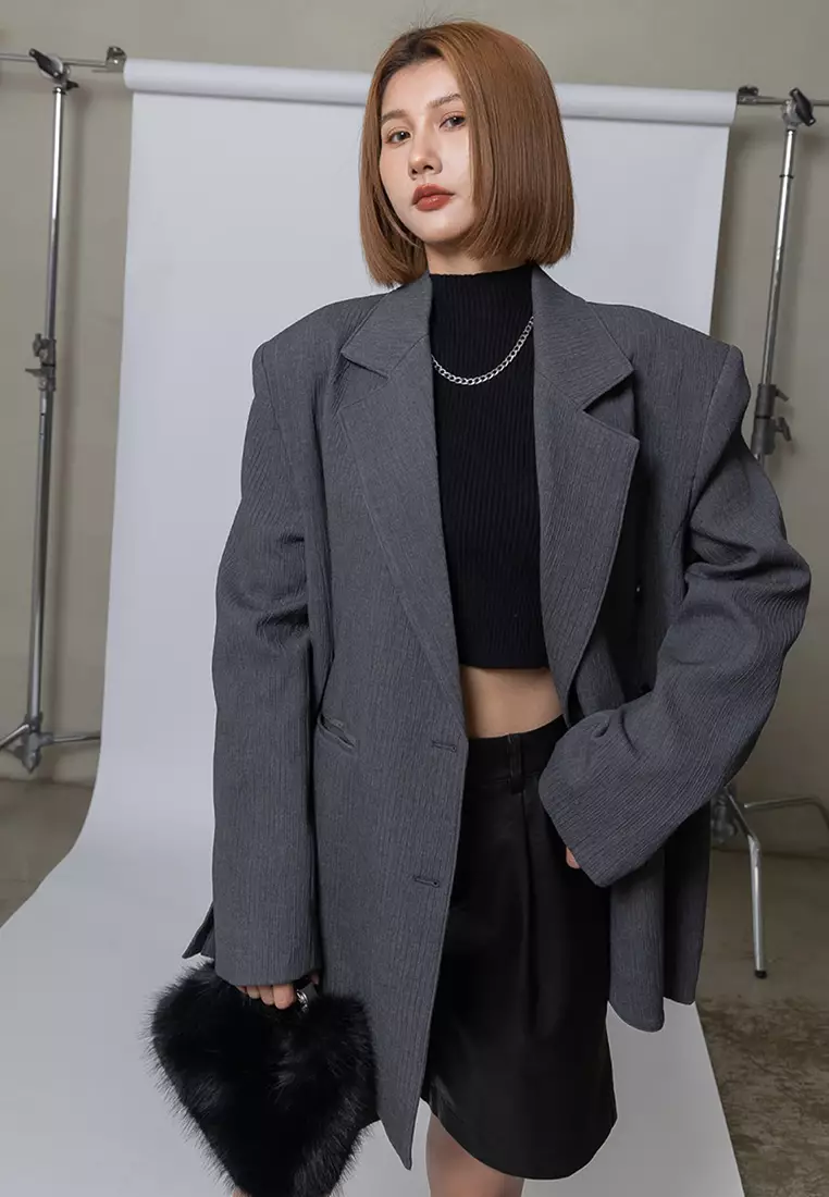 Oversized Blazer With Side Slits