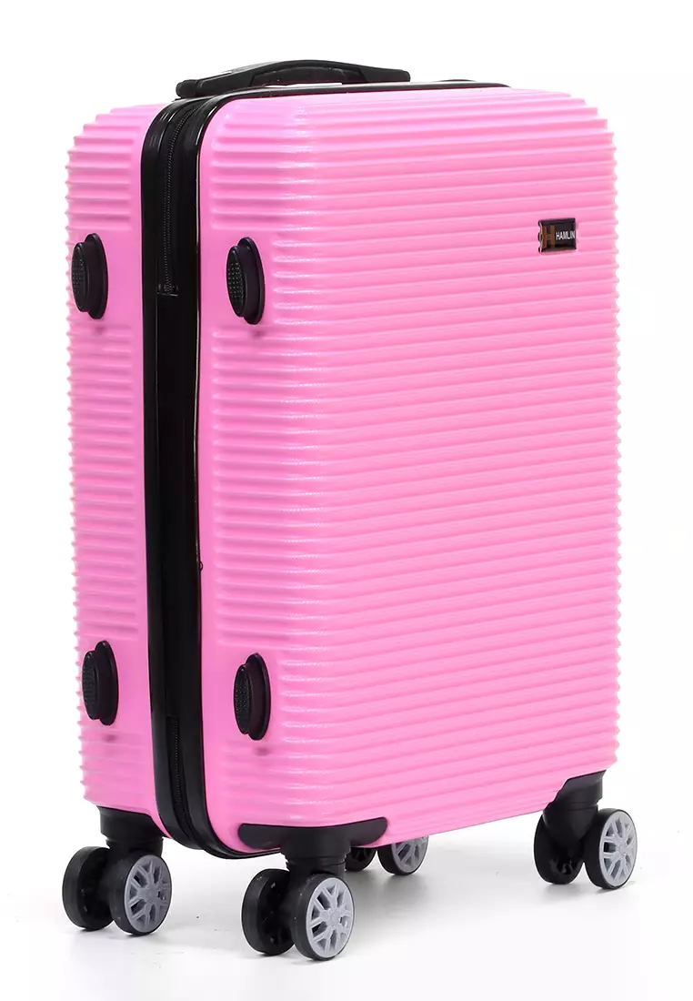 Lemno Koper Suitcase Full Line Motive Size 24 Inch Tas Travel Wheel Luggage Bag Material Fiber 803 ORIGINAL - Pink