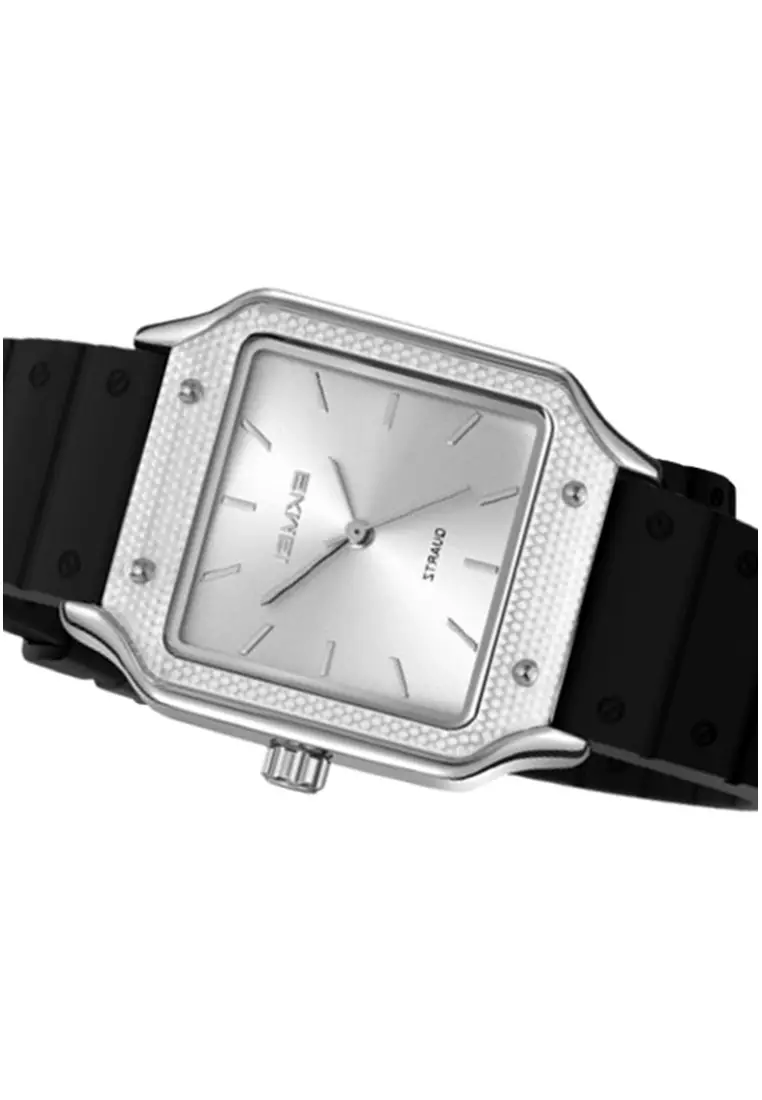 Jam Tangan Pria Wanita Analog 2528 - Silver Black