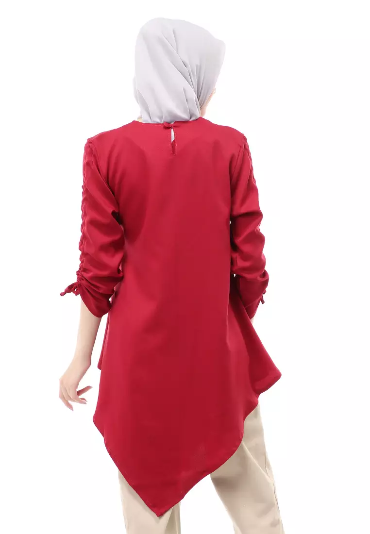 Ketrin Tunik Muslimah Atasan Wanita Polos Long Sleeve Regular Fit - Maroon
