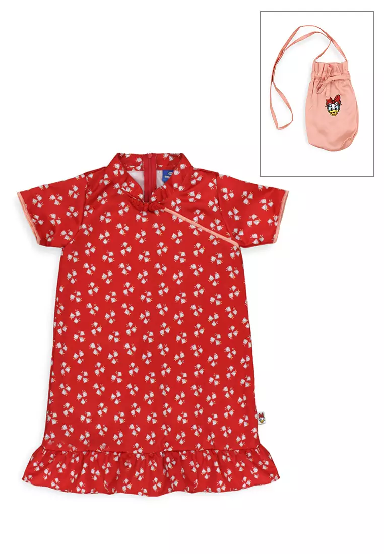 Dress cheongsam Anak Red/ Daisy Little Star