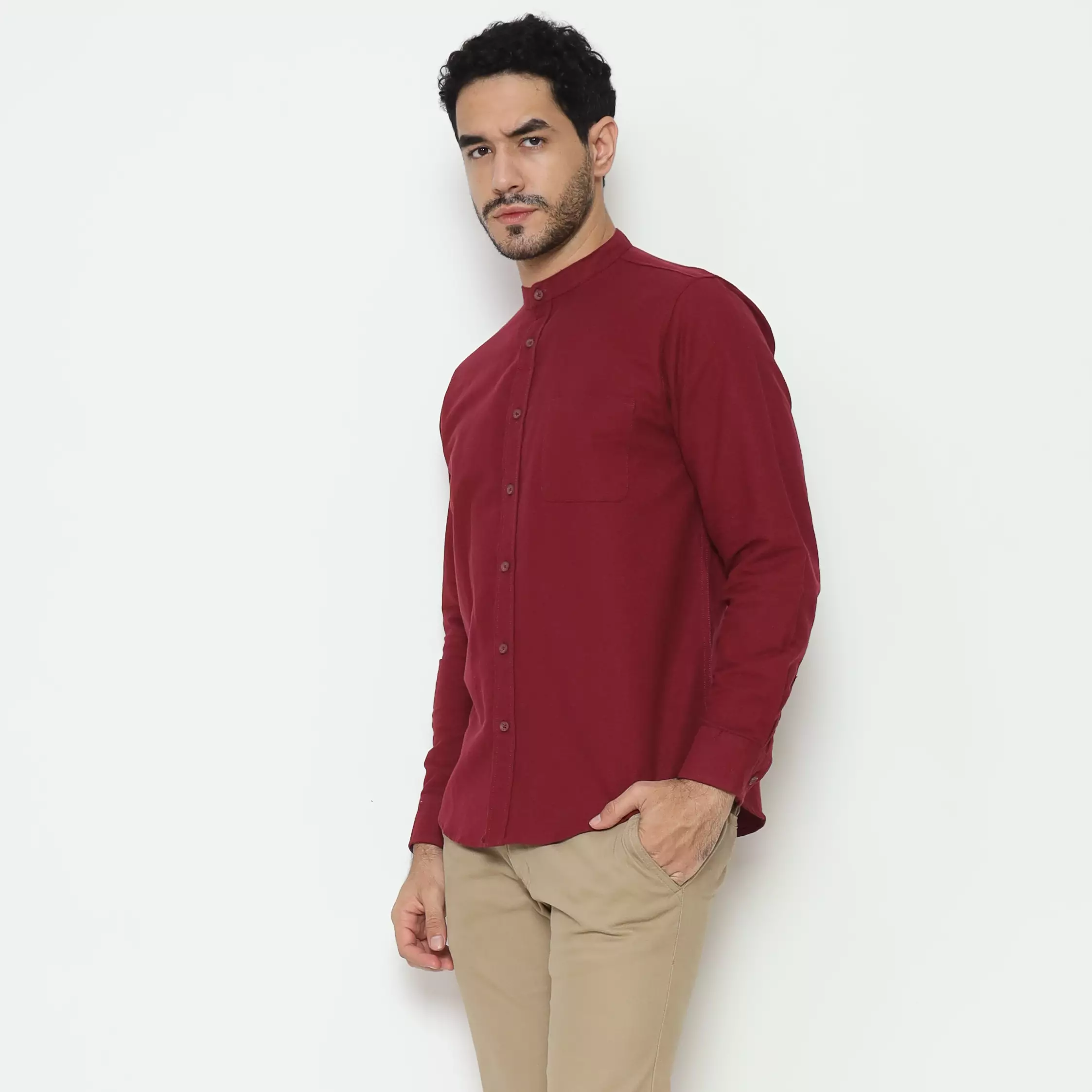 AMK Kemeja Pria  Lengan Panjang SHG Ringga L/S Maroon