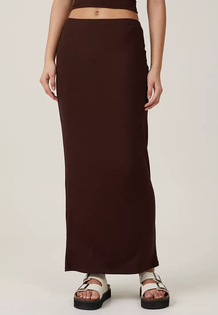 Buy Cotton On Staple Rib Maxi Skirt 2024 Online | ZALORA Singapore