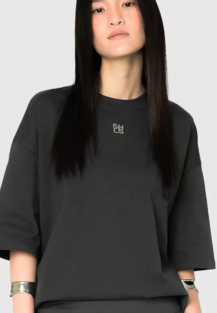 Embroidered T-Shirt in Grey