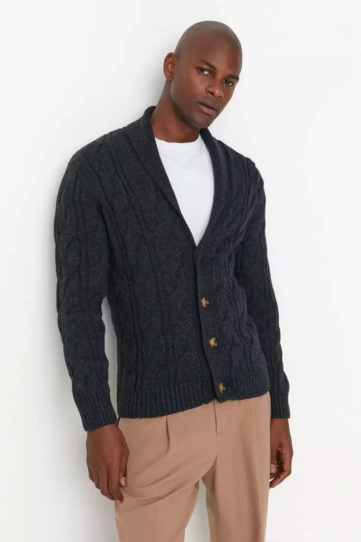 Mens hot sale cream cardigan