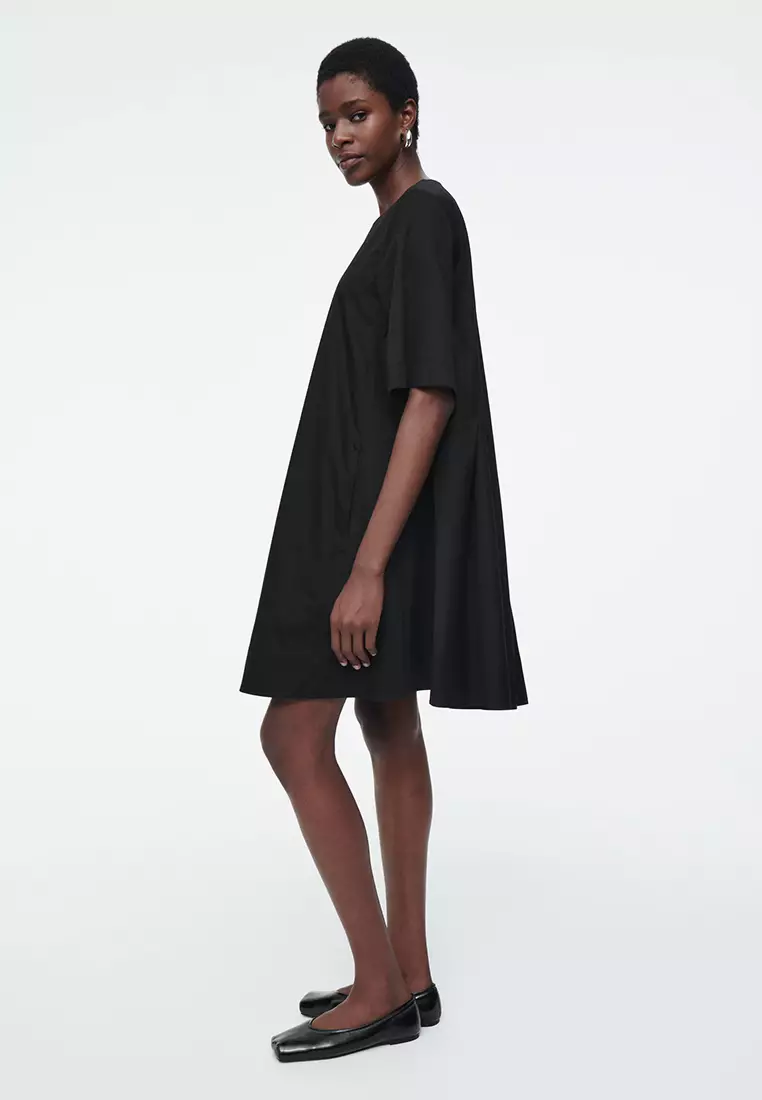 COS Pleated Cotton Mini Dress 2025 | Buy COS Online | ZALORA
