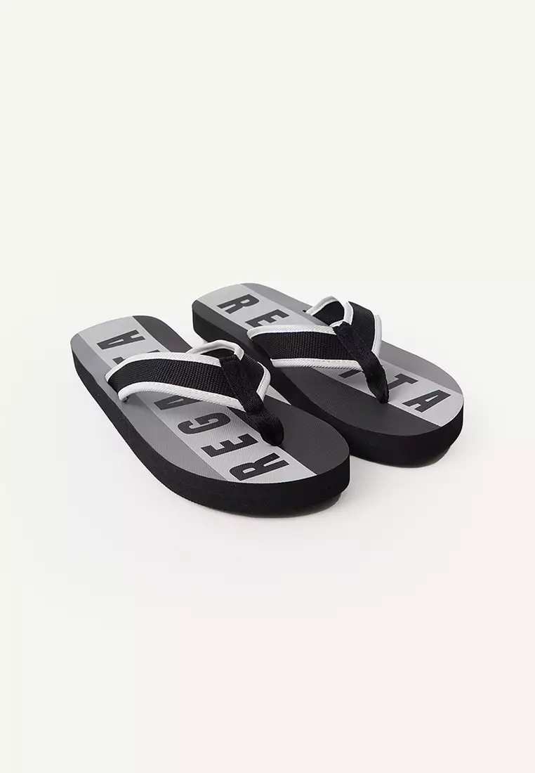Thick Strap Flip Flops Slippers With Stripes