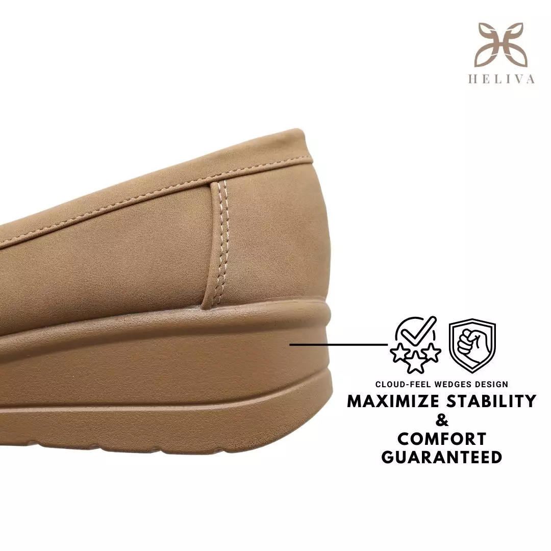 Heliva Denis Wedges Shoes Office Lady Looks With Braided Chain