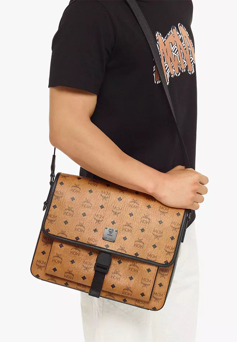 Mcm Visetos Messenger Bag Medium Aren Messenger Bag In Visetos