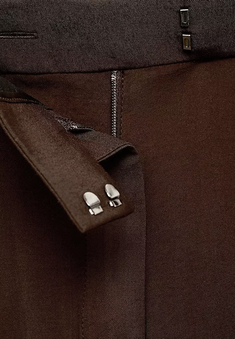 Wide Leg Pleated Trousers