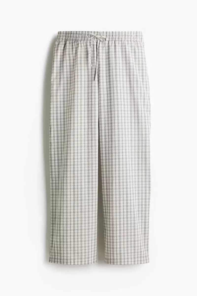 Seersucker drawstring trousers