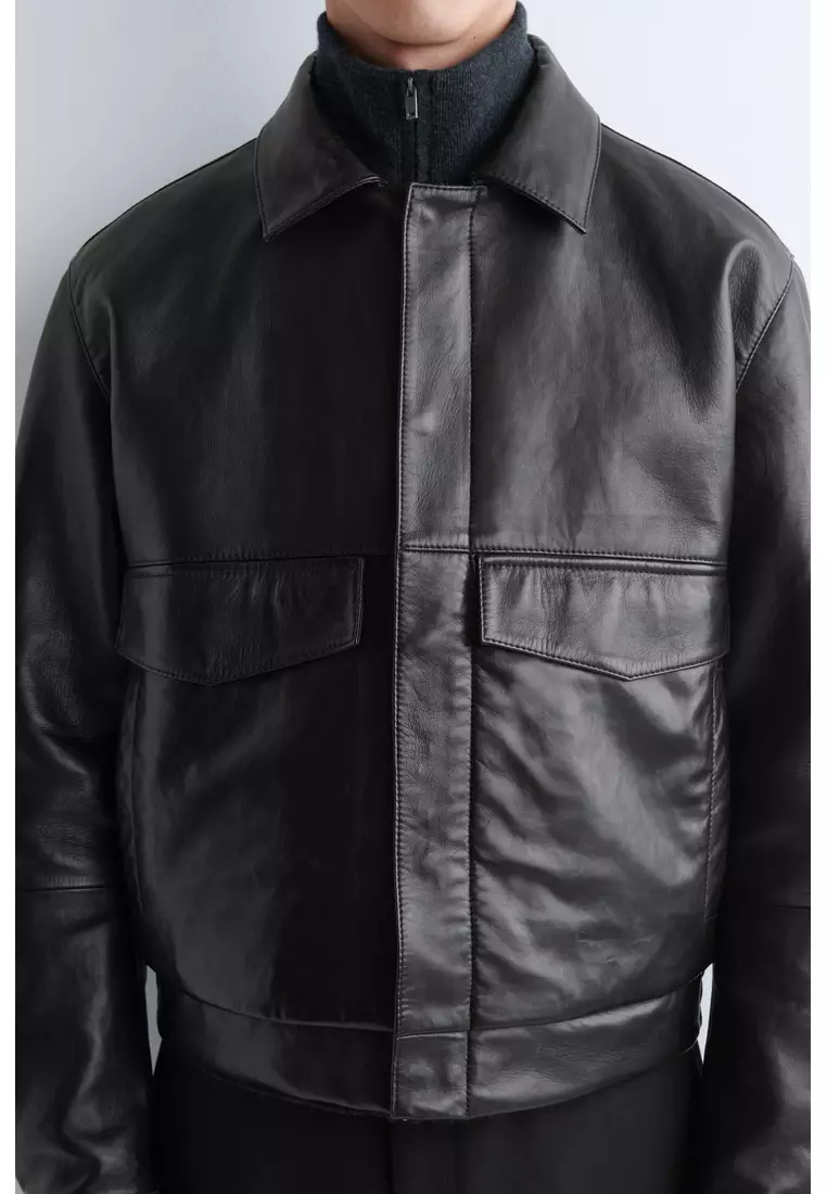 LEATHER BLOUSON JACKET