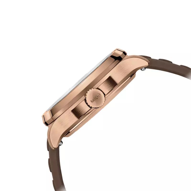 Jam Tangan Pria MIDO Multifort TV Big Date M049.526.37.291.00 Brown Gradient Dial Brown Rubber Strap