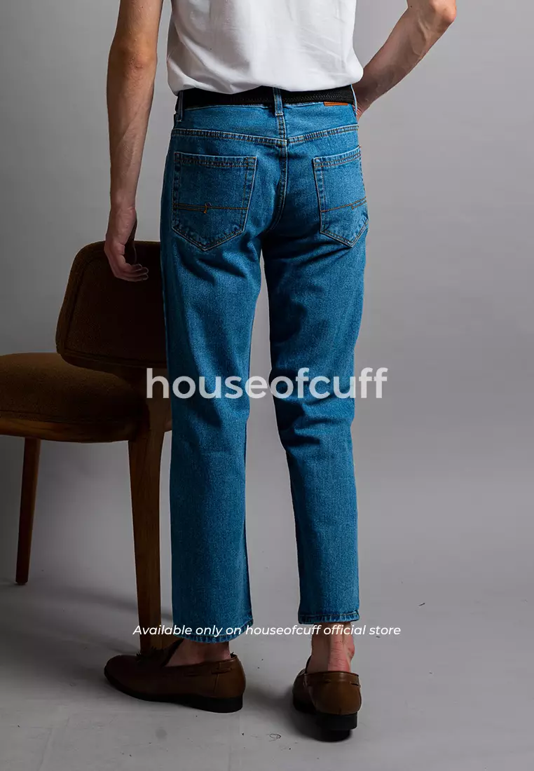 Houseofcuff Celana Jeans Reguler Fit Pria Panjang Denim Biru Muda