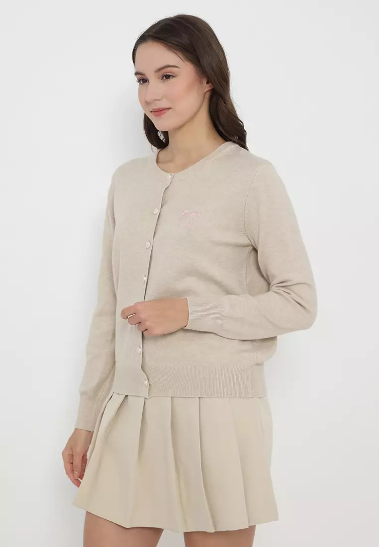 Ribbon Button Soft Knit Cardigan