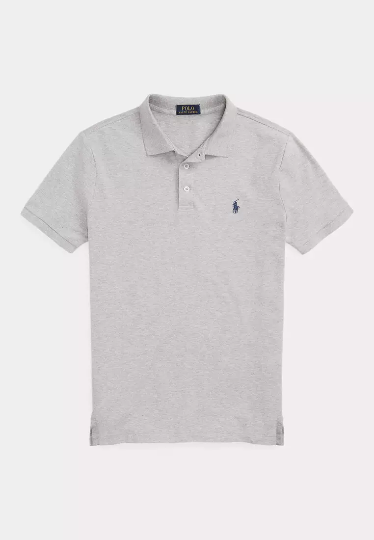 Custom Slim Fit Stretch Mesh Short Sleeve Polo Shirt