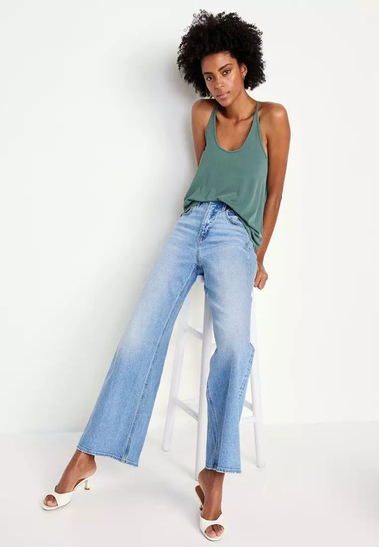 Rib-Knit Strappy Tank Top