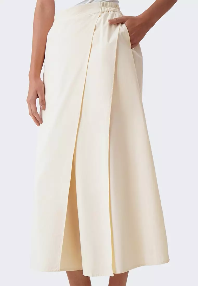 Women's Faux Wrap Elastic Wide Culottes