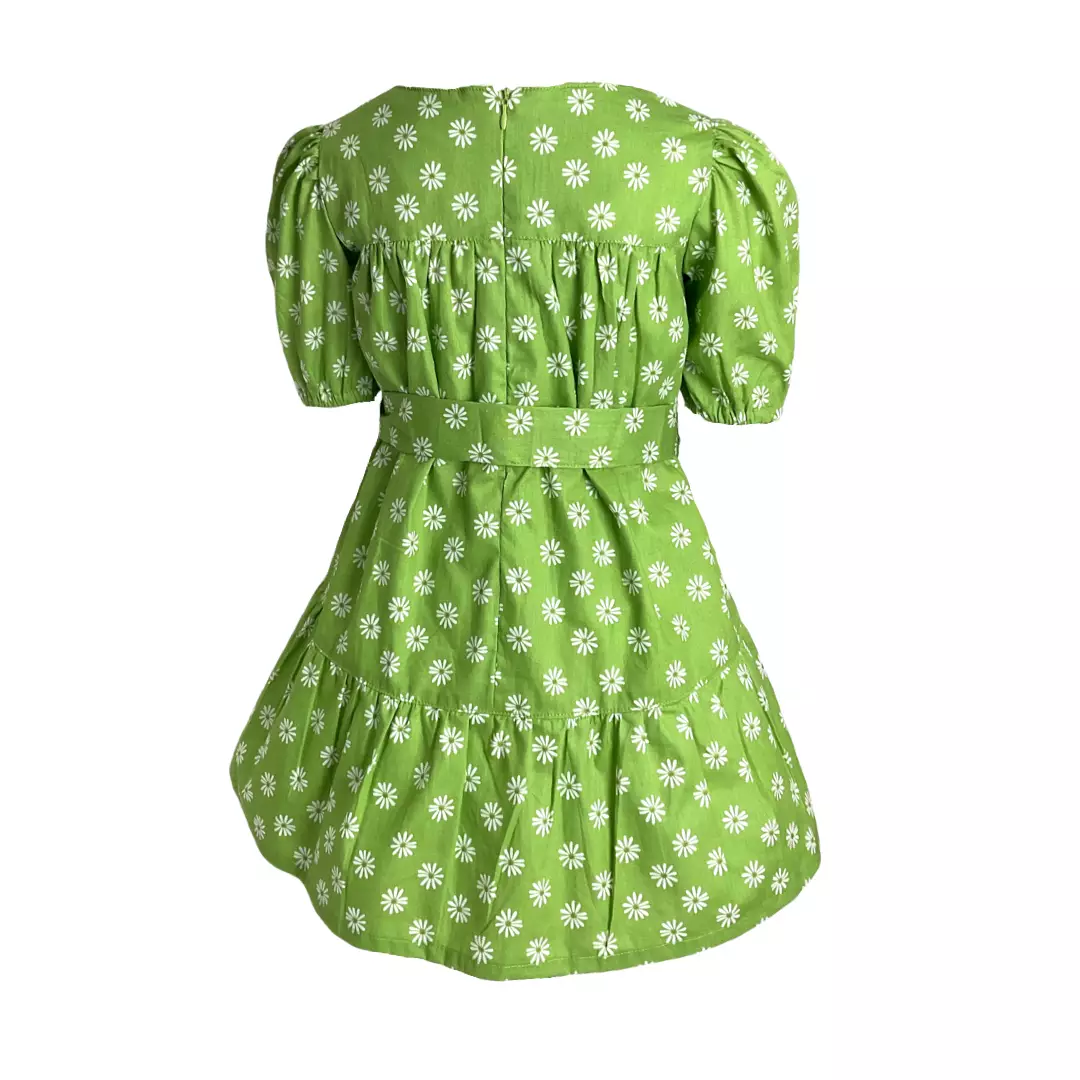 Pingu Dress Anak Perempuan Polkadot Pendek Hijau 90502028