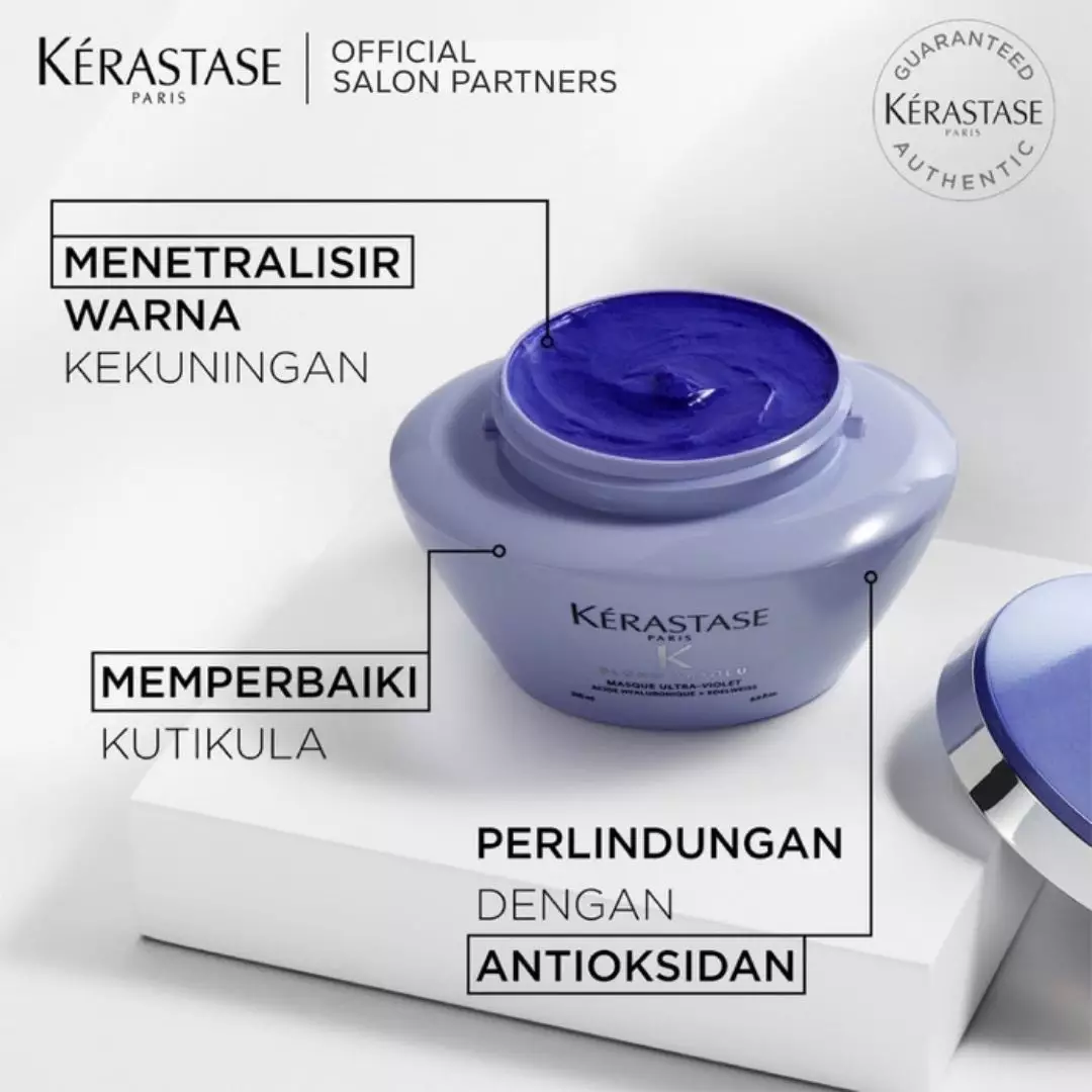 Kerastase Masque Blond Absolu Ultra Violet 200ml - Rambut Dibleach Free Gift