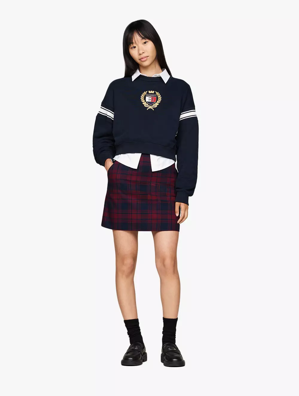 Tommy Jeans - Tartan Check Mini Skirt - Red - red