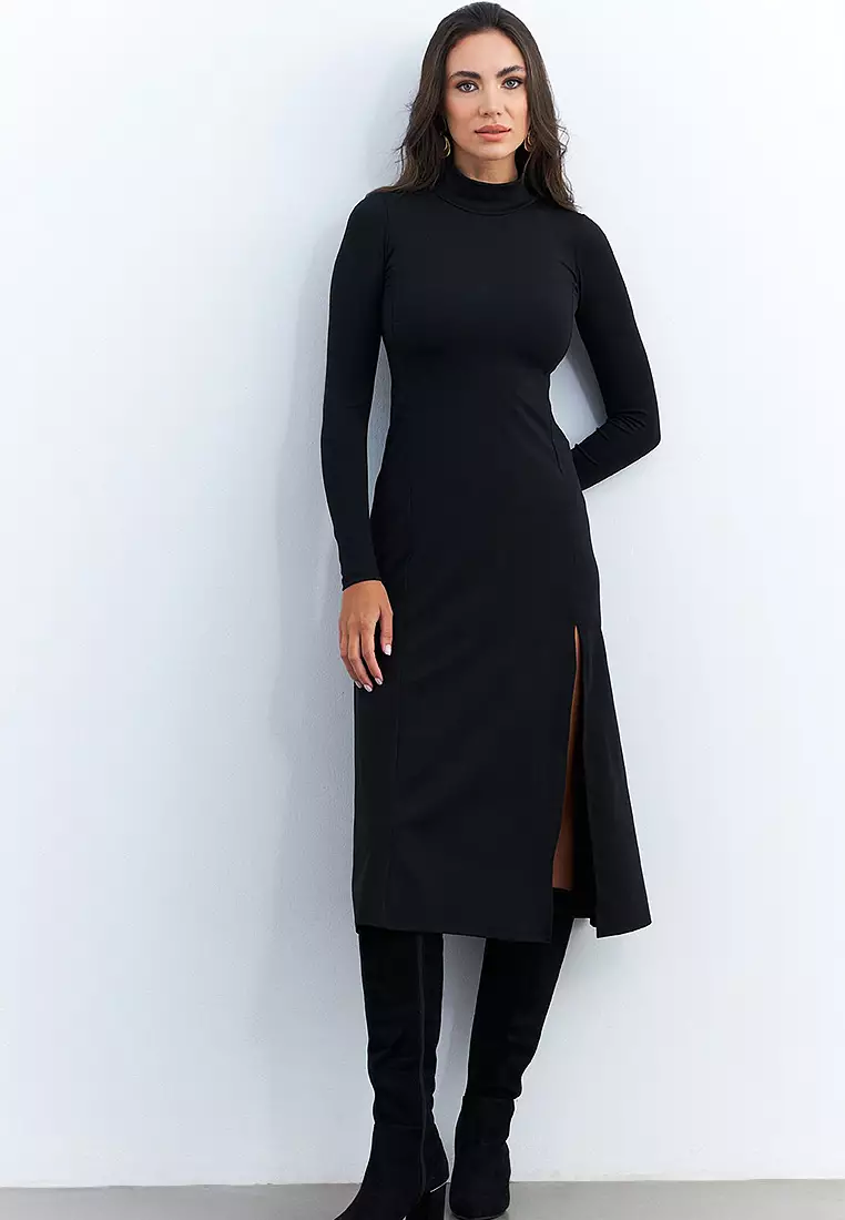 Slit Midi Dress