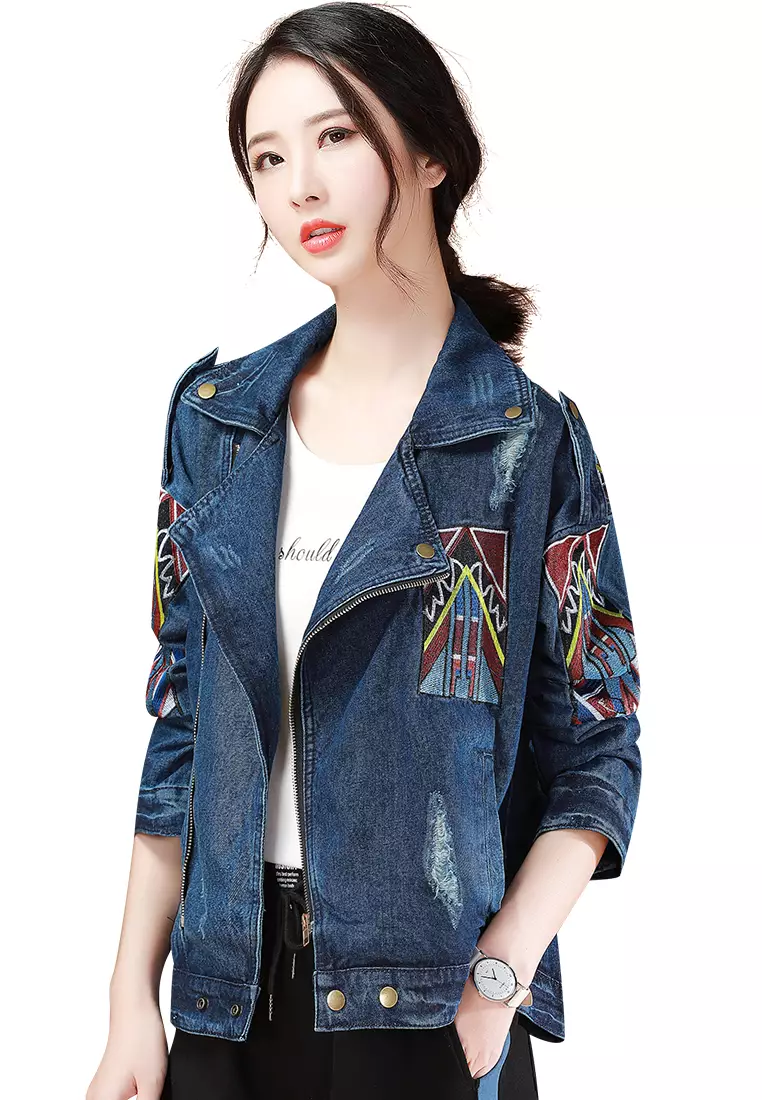 Girls embroidered jean clearance jacket