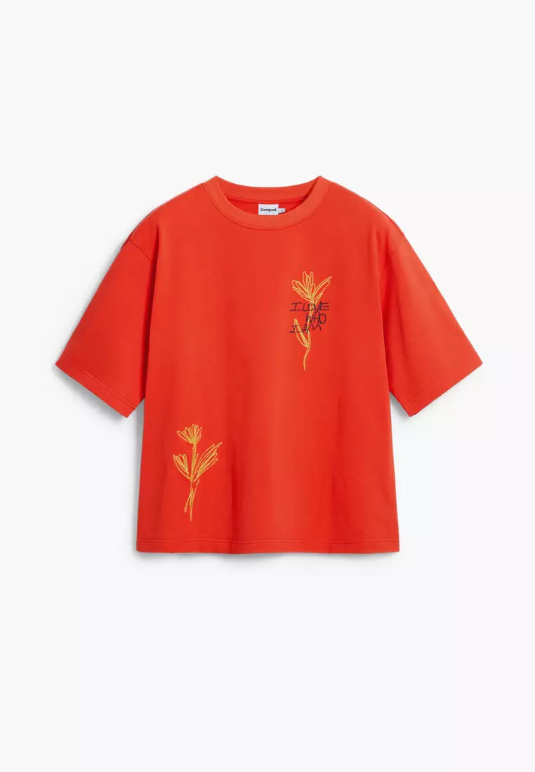 Short-sleeve floral T-shirt