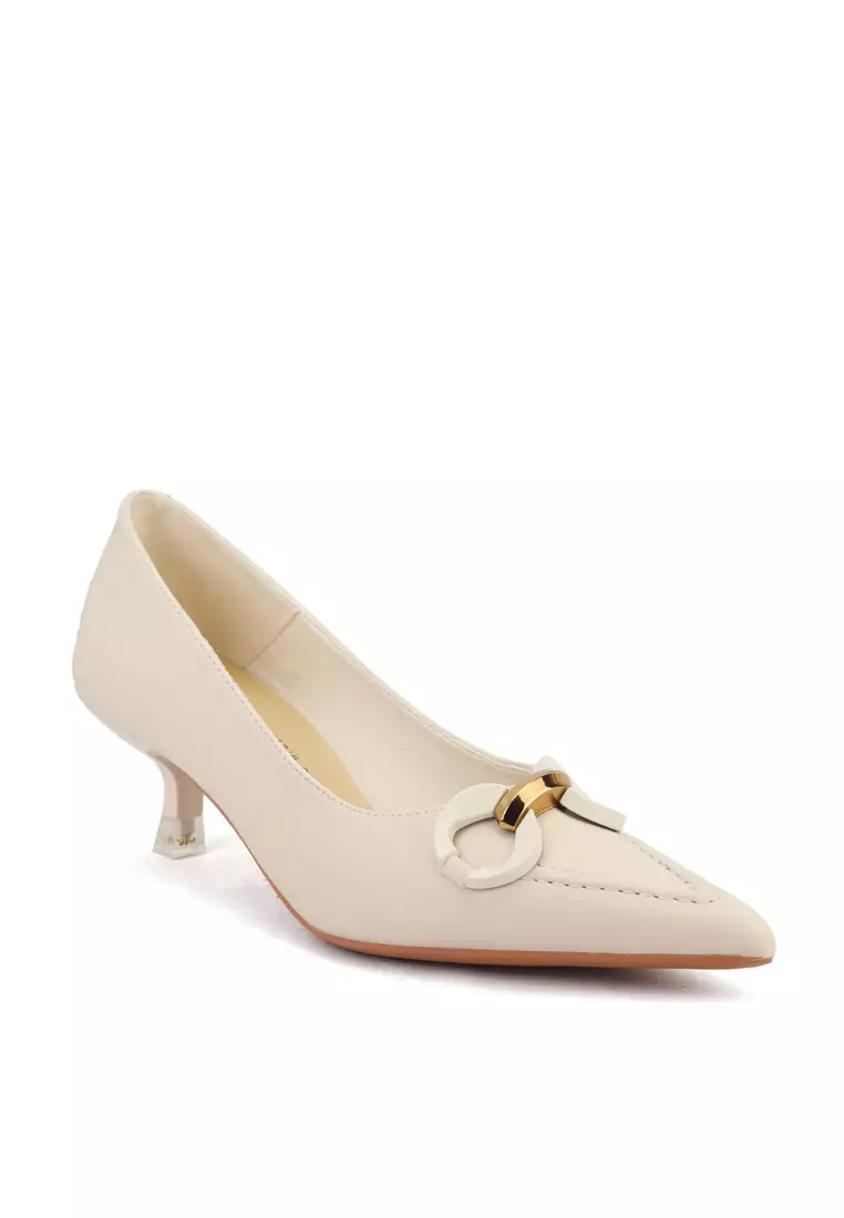 4CM Pointy Metal Buckle Pumps XJ3186-8