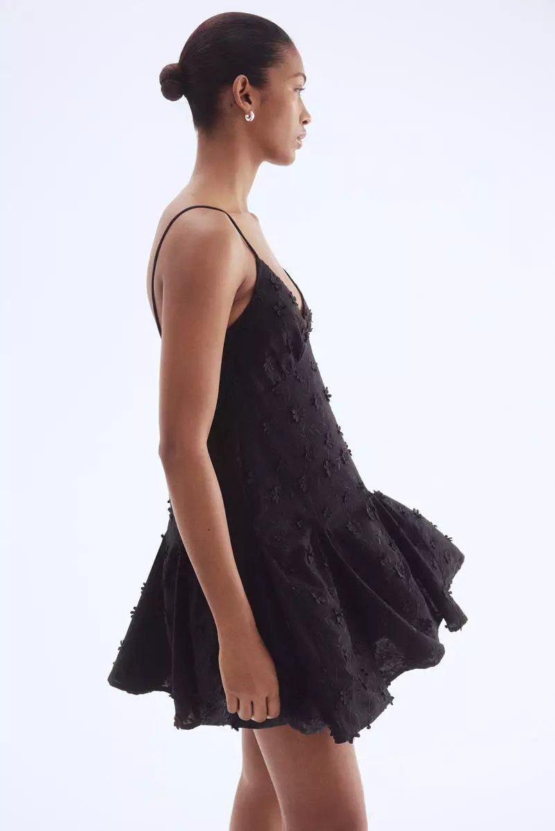 Appliquéd cotton dress