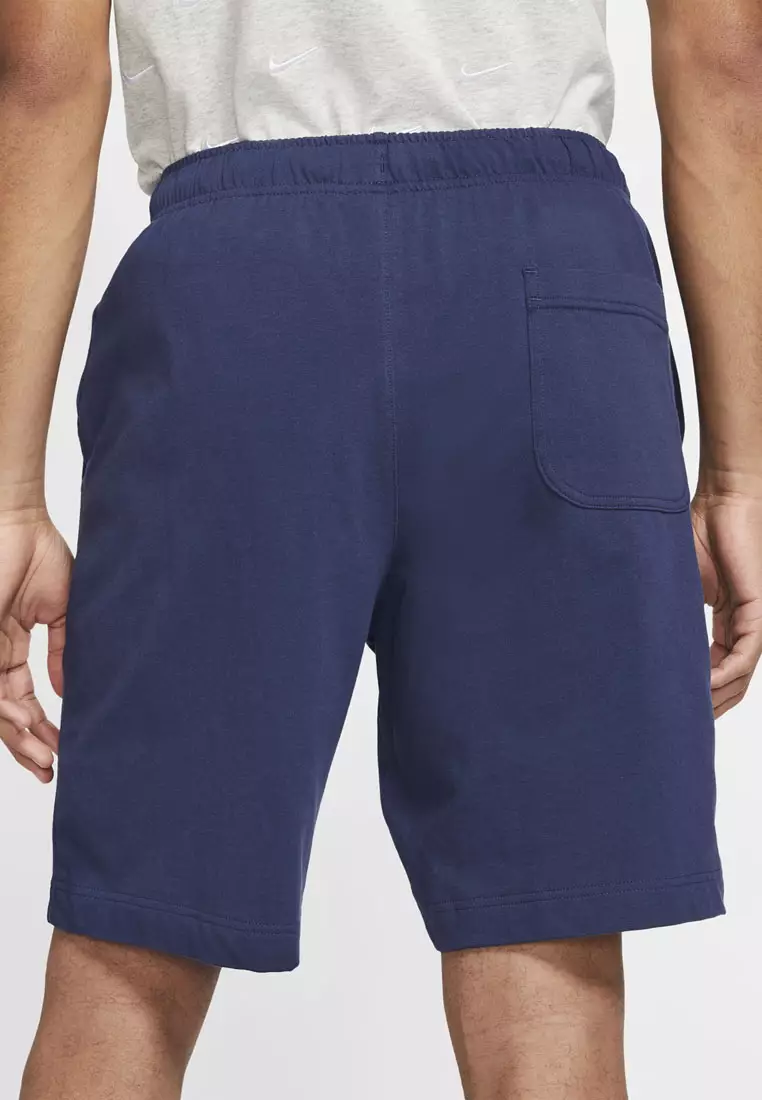 Navy blue nike fleece shorts top