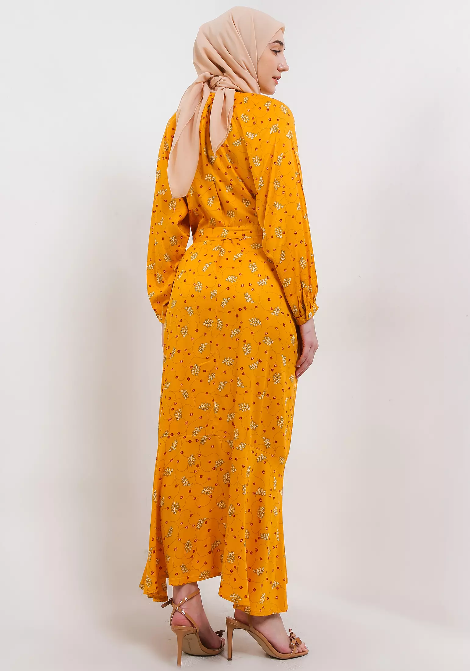 MFMW Suriname Dress Gamis Yellow Motif Bunga