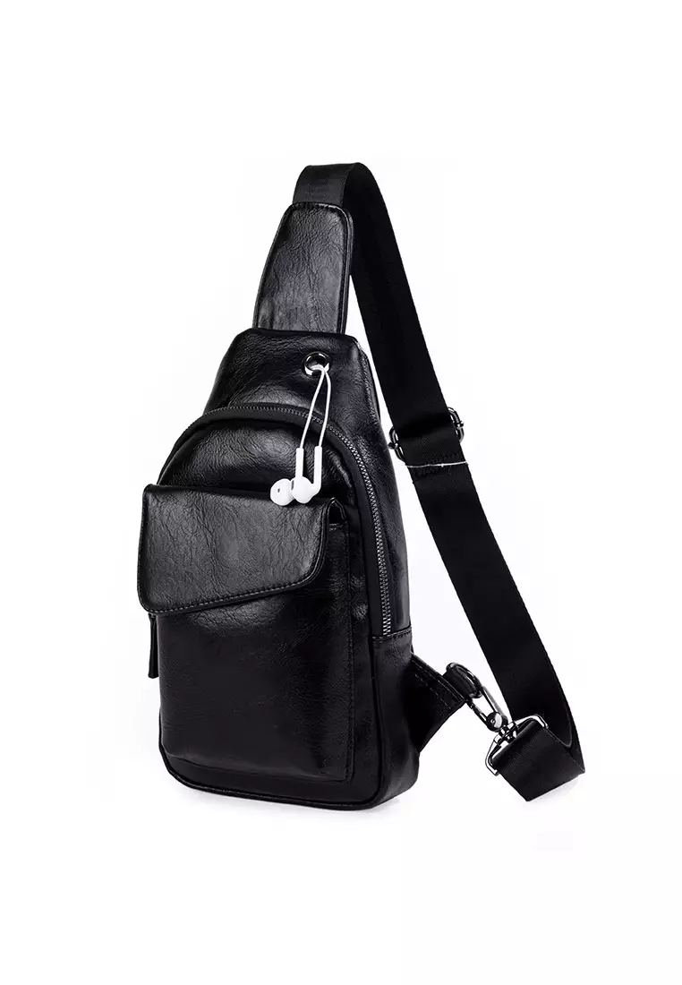 Lara Men's Zipper Crossbody Messenger Chest Bag Black 2023 Buy Lara