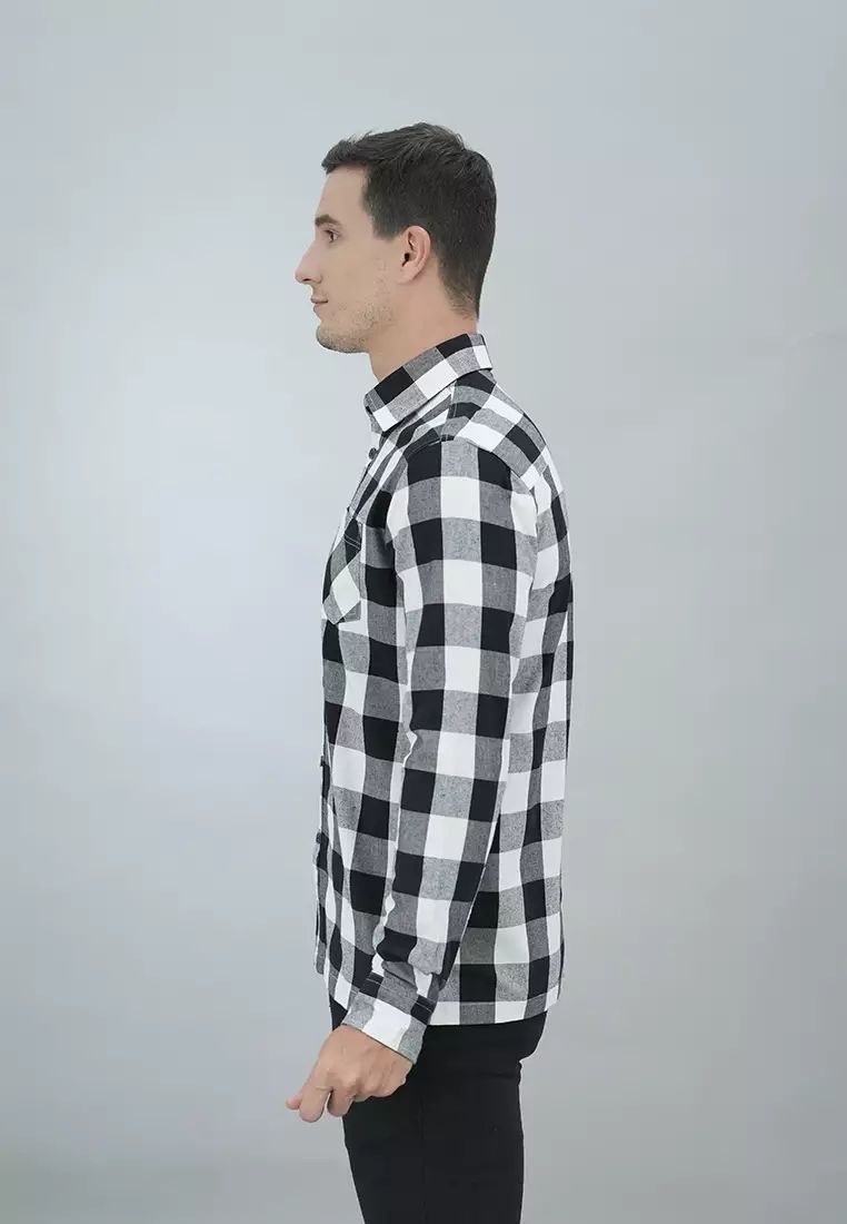 LGS - Macario Shirt - Kemeja Casual Pria - Lengan Panjang - Motif Kotak-Kotak - Reguler Fit Kain Katun